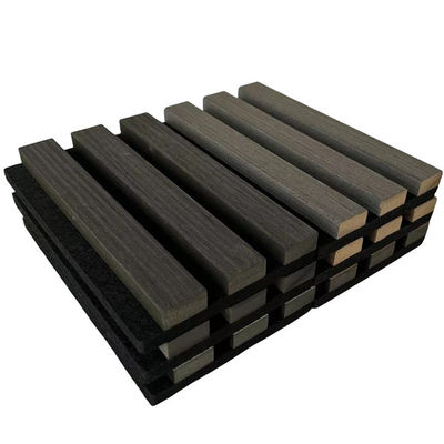 21mm Wooden Slat Acoustic Panel With PET And Veneer Akupanel For Office Home