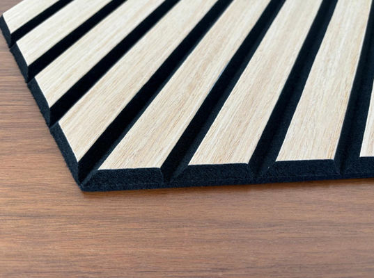 10mm PET Wood Veneer Acoustic Panels Slat Acoustic Decorative Panel No MDF