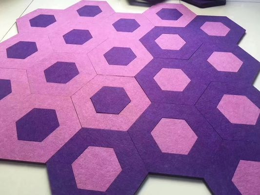 PET Sound Absorbing Hexagon Acoustic Panels For Home Office Classroom Wall