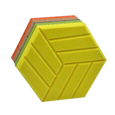 PET Sound Absorbing Hexagon Acoustic Panels For Home Office Classroom Wall