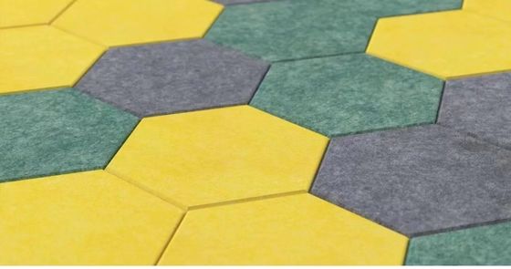 PET Sound Absorbing Hexagon Acoustic Panels For Home Office Classroom Wall