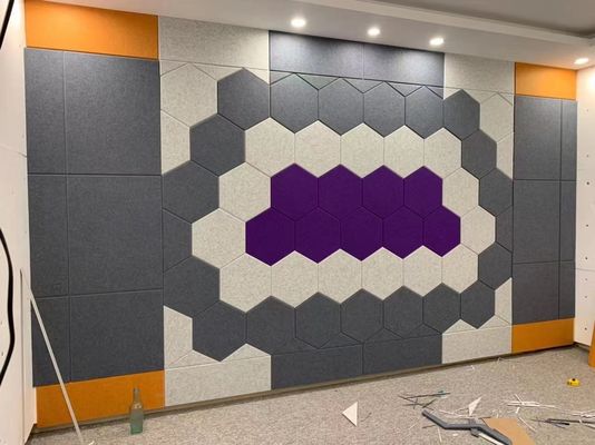 9mm / 12mm PET Customized Acoustic Panels Carved For Home School Wall
