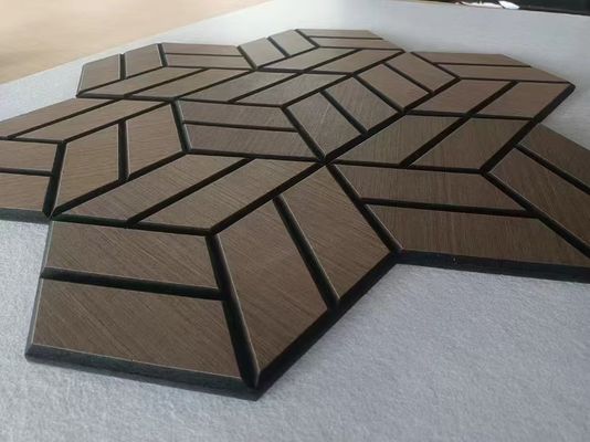 10mm PET Wood Veneer Acoustic Panels Slat Composite Acoustic Wall Panel No MDF