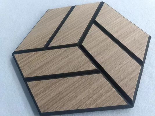 Sound Absorbing PET Wood Veneer Acoustic Panels Lightweight Wall Panel Without MDF