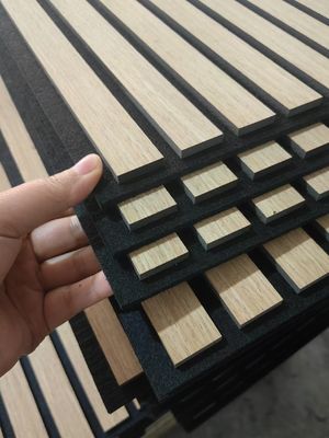 11mm 13mm 21mm Soundproof Wood Akupanel Natural Oak Acoustic Slat Wood Wall Panels