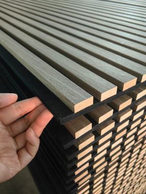 Modern Sound Acoustic Panel PET Wooden Slats MDF Veneer Soundproof Wall Panel