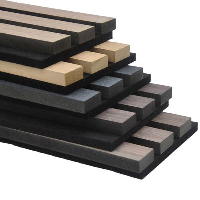 Veneer MDF Akupanel Slat Wall Panel Sound Proof Slatted Wood Acoustic Panels
