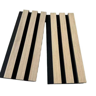 Wholesale with Competitive Price Akupanel Wood Veneer MDF Covered PET Wood Slat Acoustic Panels