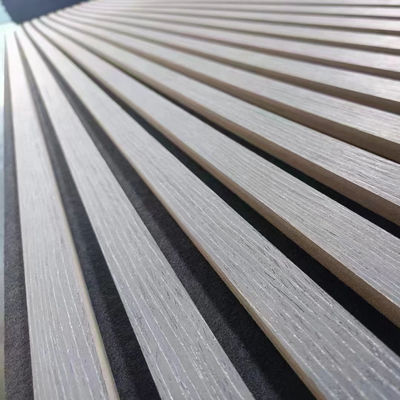 Customized Solid Wood MDF Acoustic Panels With Modern Wooden Slat Design Soundproof With Veneer Finish Hotels Studios Gyms Halls