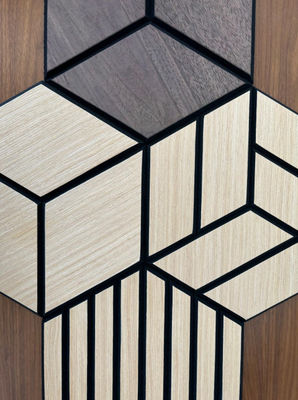 Hexagon Acoustic Wood Slat Panels Sound Absorbing Art Wood Fiber Acoustic Panels