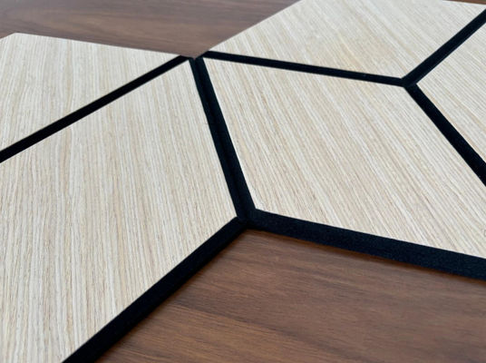 Noiseproof Hexagon Acoustic Wall Panel PET Slat Acoustic Panels Customized