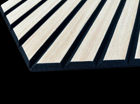 Hexagon Wood Veneer Acoustic Panels Noiseproof PET Slat Acoustic Wall Panels