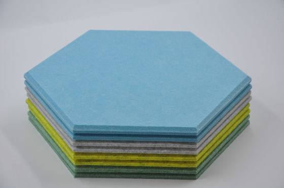Indoor Polyester Acoustic Board PET Sound Absorbing Panels Hexagon For School Library