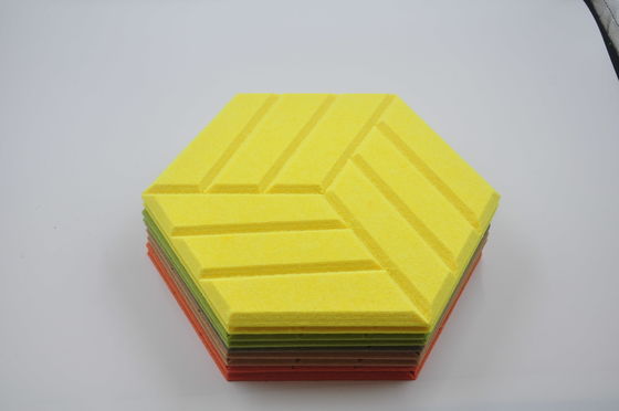 Polyester Acoustic Decorative Wall Panels Sound Absorption Hexagon Sound Panels