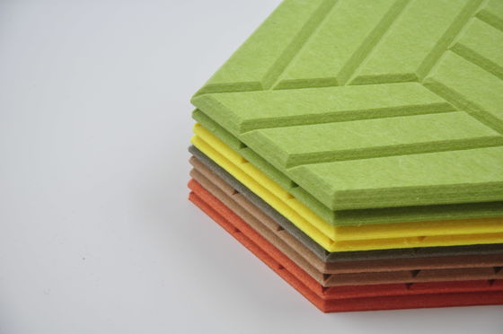 Polyester Fiber Decorative Acoustic Hexagon Panels For Walls Sound Absorbing