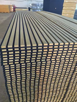 Sound Absorb MDF Wood Akupanel Soundproof Acoustic Slat Wall Panel For Conference Rooms