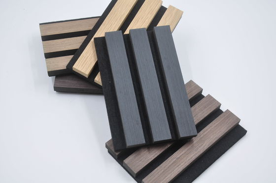 PET Wooden Akupanel Slats Soundproof Acoustic Wall Panels For Bedroom Decors