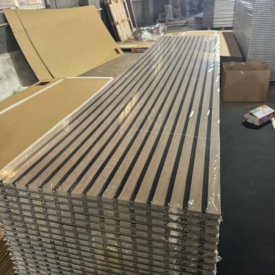 Eco Friendly Wood Acoustic Slat Wall Panel Polyester PET Board PVC Or Melamine Veneer