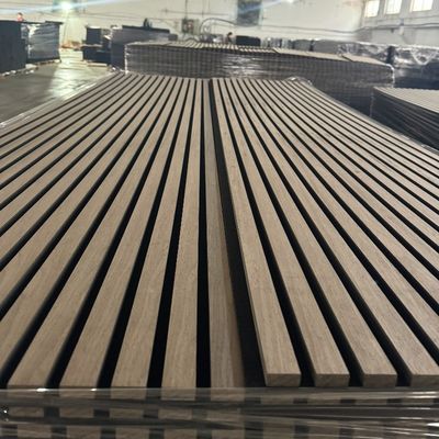 Smoke Oak Acoustic Wood Wall Panels Sturdy Durable For Interior Wall Decor In Homes Offices Studios