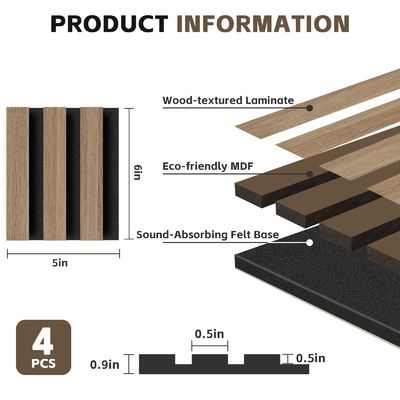 Wood Strip Sound Absorbing Panel For Studio Living Room Wall Decor Veneer MDF Background Soundproof Grille
