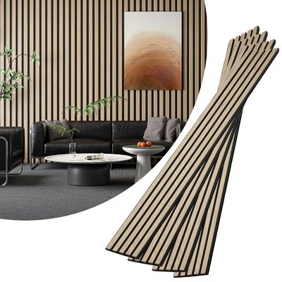 Wood Strip Sound Absorbing Panel For Studio Living Room Wall Decor Veneer MDF Background Soundproof Grille
