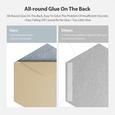 Hexagon Polyester Fiber Acoustic Wall Panels Interior Home Decoration