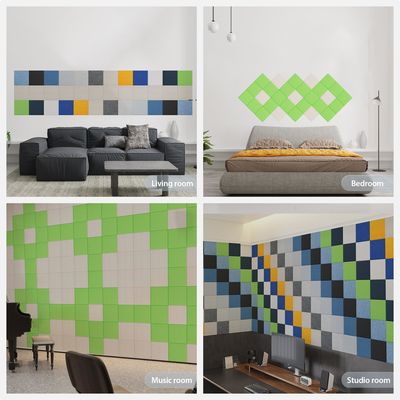 Hexagon Polyester Fiber Acoustic Wall Panels Interior Home Decoration