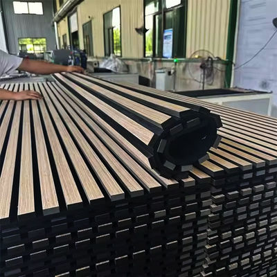 Stylish 3D Wood Veneer on MDF Wave Panel Curved Flexible for Acoustic and Decorative Use