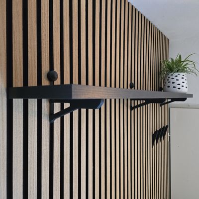 Vertical Acoustic Wood Slats Panel Acoustic Timber Board For Wall Decoration