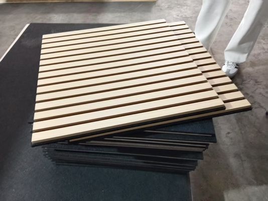 Linear Timber Slat Soundproof Panel For Office Ceiling Wall With Fast Installation