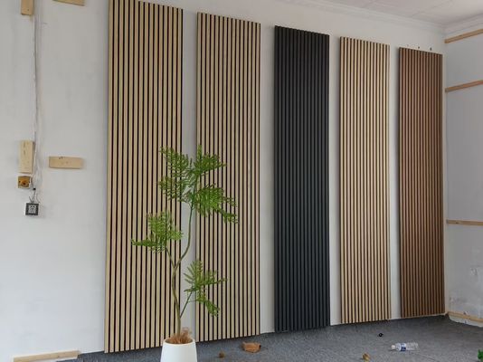 Linear Timber Slat Soundproof Panel For Office Ceiling Wall With Fast Installation