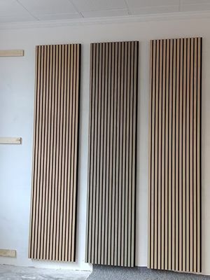 Linear Wood Acoustic Panels Fast Installation Home Office Theater Wall Decoration