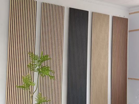 240 X 60 Cm Wood Slat Acoustic Panel Factory Producing Office Wall PET Sound Absorbing
