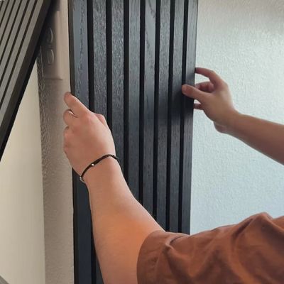 Dark Grey Oak Sound Proof Board Free Sample Slat Wall Panels Acoustic Panels