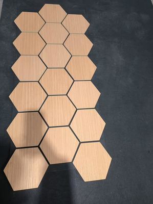 Wholesale Hexagon Sound Absorbing Wood Veneer Acoustic Wall Panel MDF