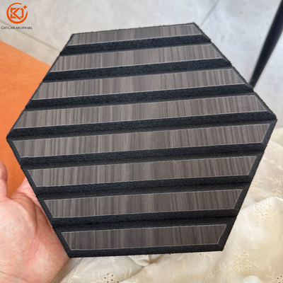 PVC wood-grain veneer V-shaped grooved hexagonal sound-absorbing wall panel