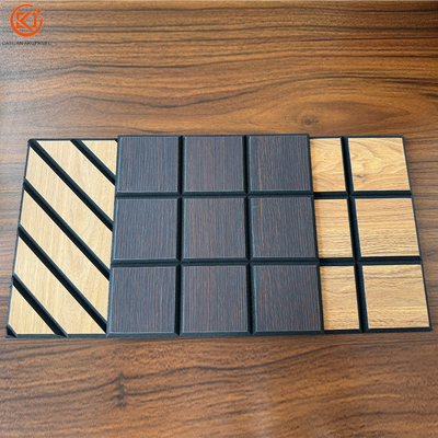 Diamond-shaped wood grain veneer DIY living room decoration sound-absorbing board