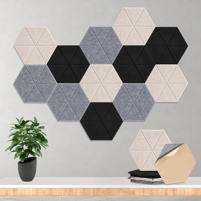 Polyester fiber honeycomb type DIY cutting acoustic panel for home decoration of living room