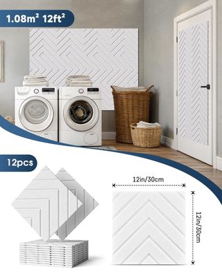 Modern 12-Pack Home Office White Self-Adhesive Acoustic Panels 30*30CM Soundproof Wall Panels for Hotel Soundproof Foam Panels
