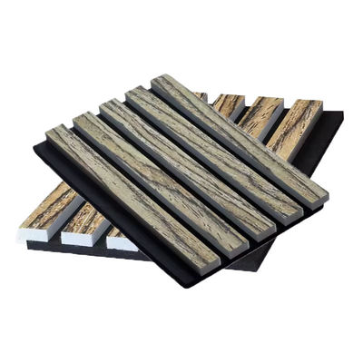 Modern Design Double-Layer Polyester Fiber Acoustic Wall Panel Sound Insulation Decorative PET Slat Panels for Hotels