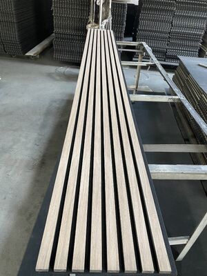 2750 x 320 Modern Design Decorative Wooden Slat Wall Panel MDF Acoustic Panels for Bedhead Akupanel for Hotel Living Room