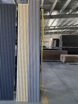 2750 x 320 Akupanel Wood Strip Slats Panel Decorative Indoor Sound Insulation Wall Board For Home