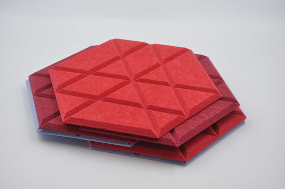 PET Hexagon Decorative Acoustic Wall Tiles Polyester Fiber Acoustic Soundproof Panels