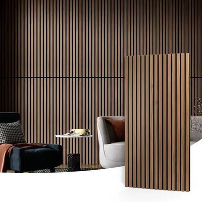 3 Sided Veneer Luxury Wood Akupanel Sound Proof Wood Slat Acoustic Wall Panels