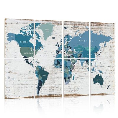 Polyester Sound Absorbing Board Print World Map