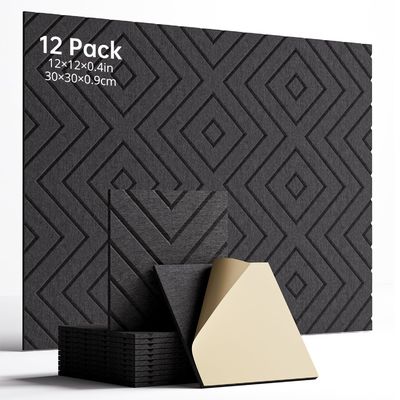 Modern 12-Pack Home Office White Self-Adhesive Acoustic Panels 30*30CM Soundproof Wall Panels for Hotel Soundproof Foam Panels