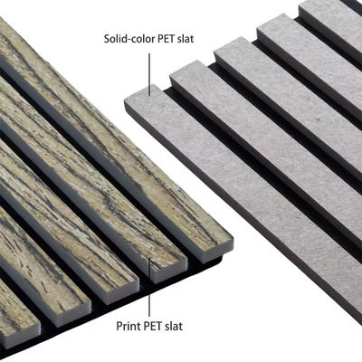 Modern Design Double-Layer Polyester Fiber Acoustic Wall Panel Sound Insulation Decorative PET Slat Panels for Hotels