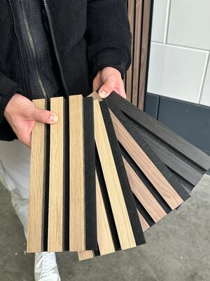 Wood Slat Acoustic Panels PET Back Board With High NRC For Stylish Interior Noise Control