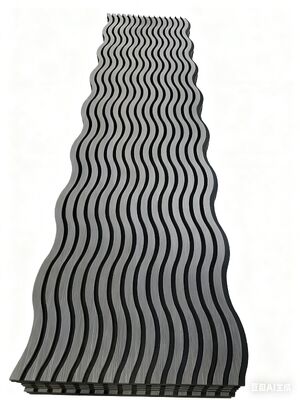 Wavy Wood Slat Acoustic Panel High Sound Absorption (NRC>0.85) For Hotel Lobby Decor & Sound Control Custom Shape