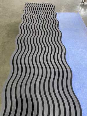 Wavy Wood Slat Acoustic Panel High Sound Absorption (NRC>0.85) For Hotel Lobby Decor & Sound Control Custom Shape